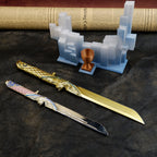 Valorant Champions Angel Knife 22cm Metal Replica with Glacier Stand – Zinc Alloy Gold or Black Angel Wing Dagger Collectible