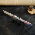 Valorant Champions Angel Knife 22cm Metal Replica with Glacier Stand – Zinc Alloy Gold or Black Angel Wing Dagger Collectible