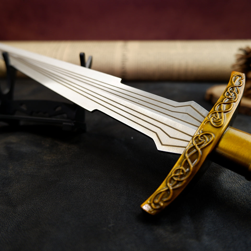 Lord of the Rings Sting Elven Dagger 22cm Metal Replica with Sheath – Zinc Alloy Frodo Hobbit Sword Collectible