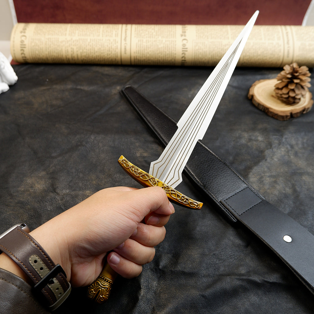Lord of the Rings Sting Elven Dagger 22cm Metal Replica with Sheath – Zinc Alloy Frodo Hobbit Sword Collectible
