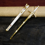 Sword Art Online Asuna Lambent Light Rapier 22cm Metal Replica with Scabbard & Stand – Zinc Alloy Gold SAO Collectible