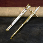 Sword Art Online Asuna Lambent Light Rapier 22cm Metal Replica with Scabbard & Stand – Zinc Alloy Gold SAO Collectible