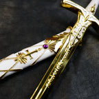 Sword Art Online Asuna Lambent Light Rapier 22cm Metal Replica with Scabbard & Stand – Zinc Alloy Gold SAO Collectible