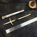 Sword Art Online Asuna Lambent Light Rapier 22cm Metal Replica with Scabbard & Stand – Zinc Alloy Gold SAO Collectible