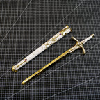 Sword Art Online Asuna Lambent Light Rapier 22cm Metal Replica with Scabbard & Stand – Zinc Alloy Gold SAO Collectible