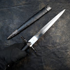The Witcher 3 Geralt Steel Sword 22cm Metal Replica with Scabbard & Stand – Zinc Alloy Wolf Medallion Pommel Collectible