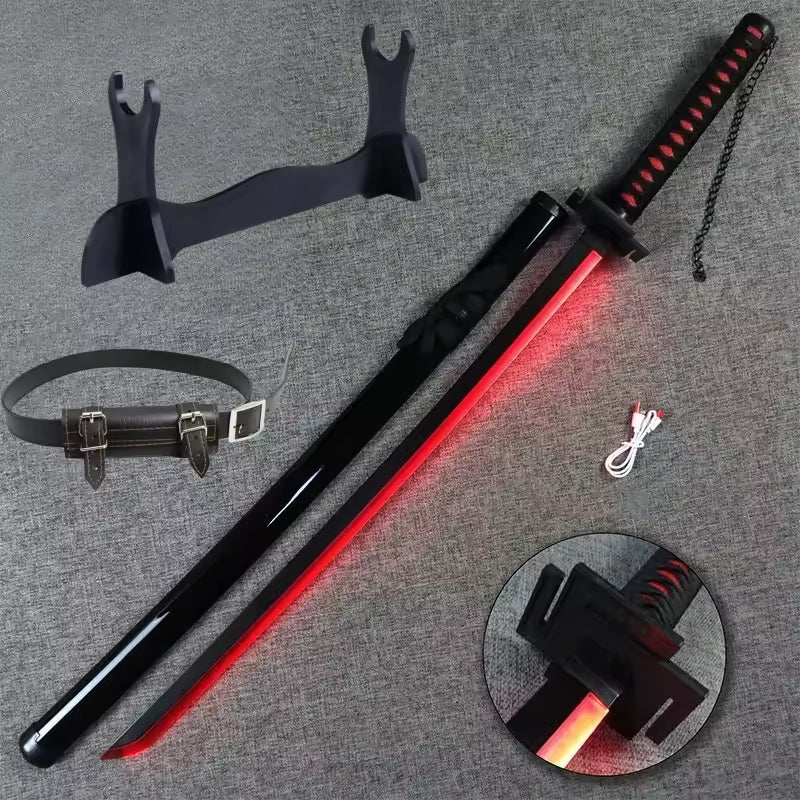 Bleach 103cm LED Glowing Katana 360° Spinning Rechargeable – Metal Display Collectible