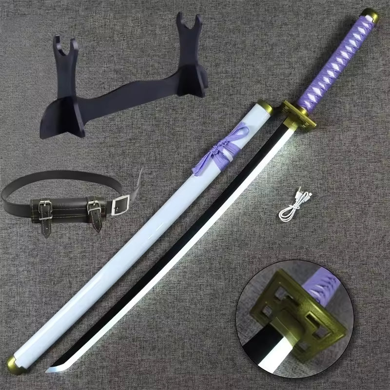 Bleach 103cm LED Glowing Katana 360° Spinning Rechargeable – Metal Display Collectible