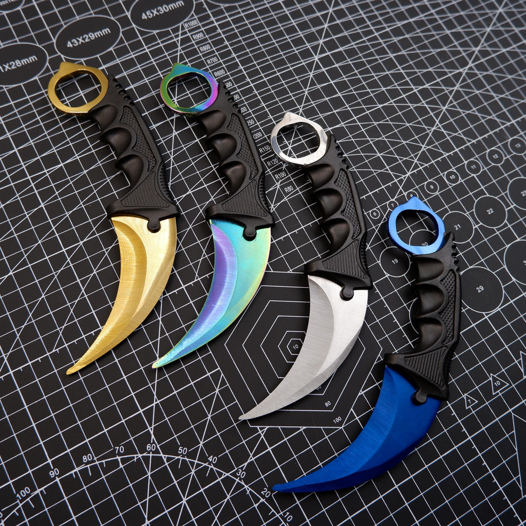 CS:GO Karambit Claw Knife Training Prop with Holster – Metal Display Collectible