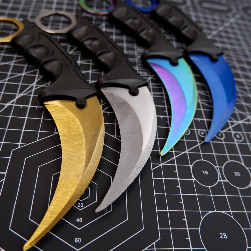 CS:GO Karambit Claw Knife Training Prop with Holster – Metal Display Collectible