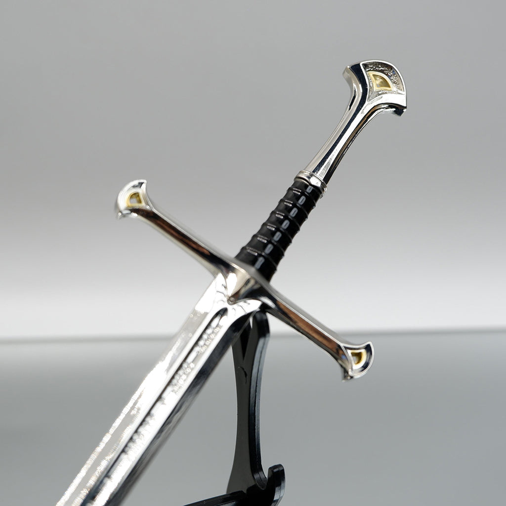 30cm Metal Narsil Sword, Anduril Flame of the West Full Metal Mini Sword with Scabbard, Collectible Gift for Tolkien Fan, Gaming Room Decor