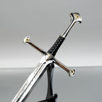 30cm Metal Narsil Sword, Anduril Flame of the West Full Metal Mini Sword with Scabbard, Collectible Gift for Tolkien Fan, Gaming Room Decor