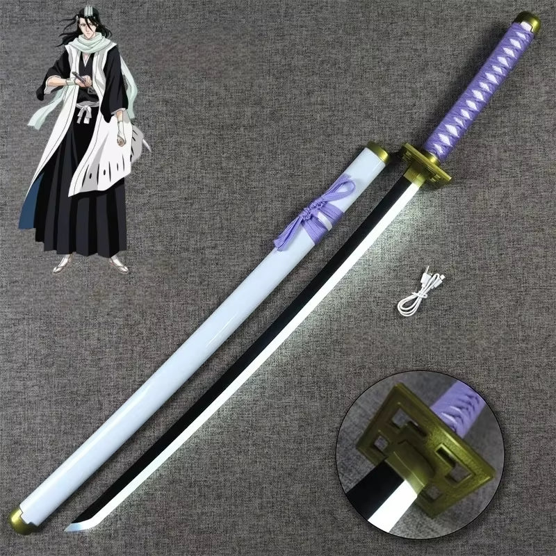 Bleach 103cm LED Glowing Katana 360° Spinning Rechargeable – Metal Display Collectible