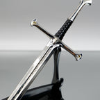 30cm Metal Narsil Sword, Anduril Flame of the West Full Metal Mini Sword with Scabbard, Collectible Gift for Tolkien Fan, Gaming Room Decor