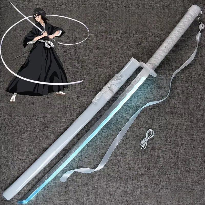 Bleach 103cm LED Glowing Katana 360° Spinning Rechargeable – Metal Display Collectible