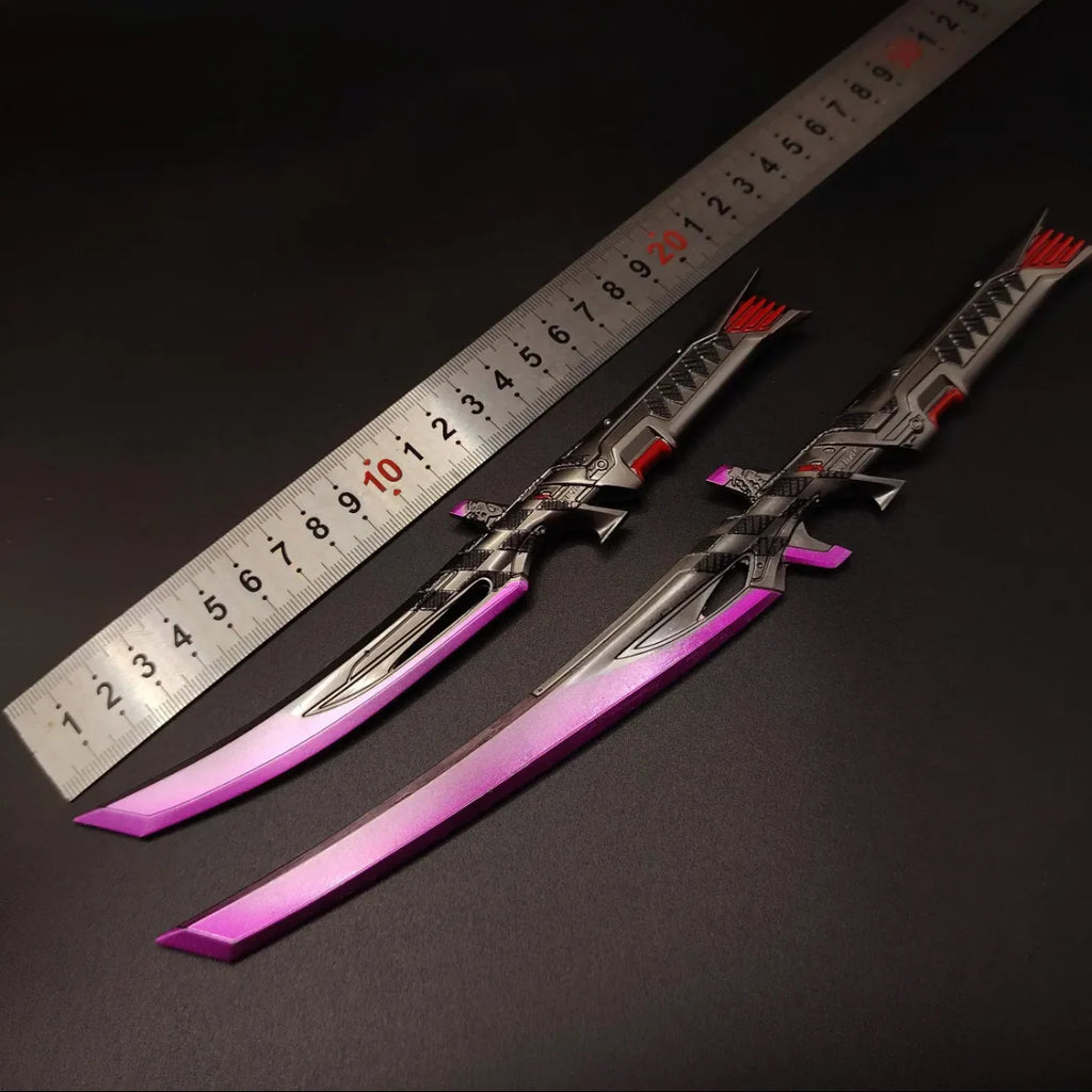 Metal Dual Katana Deadly Duet Replica - Dull Blade Miniature