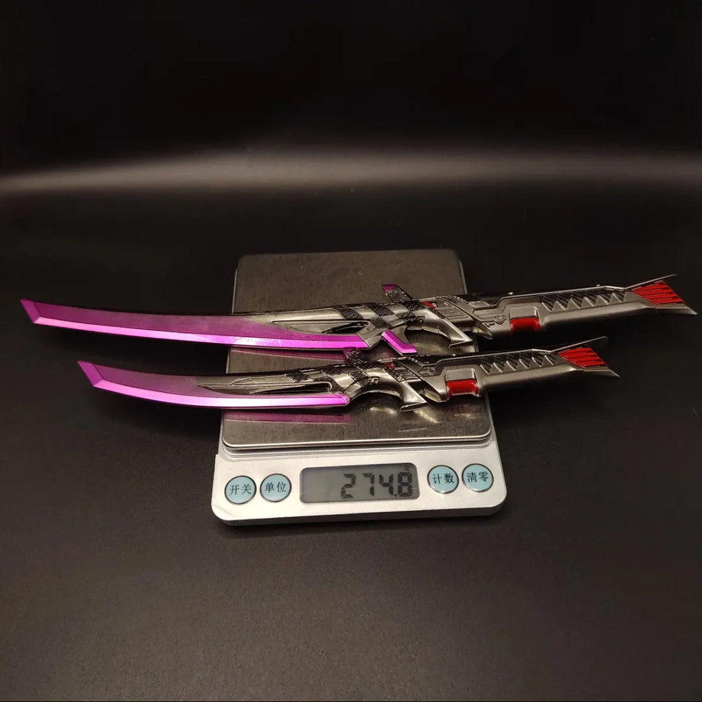 Metal Dual Katana Deadly Duet Replica - Dull Blade Miniature
