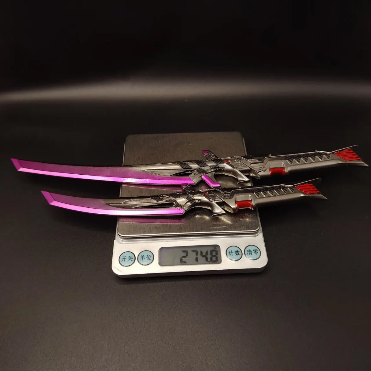 Metal Dual Katana Deadly Duet Replica - Dull Blade Miniature