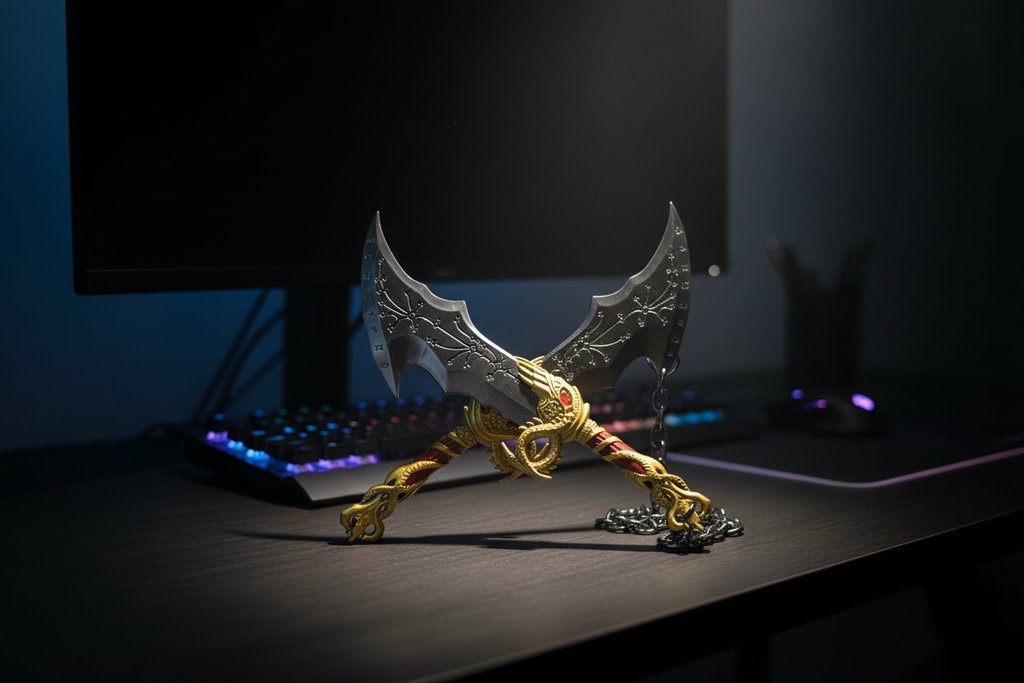 Kratos's Dual Display Prop Set – Metal Collectible Gift | God of War Inspired - Yohoot