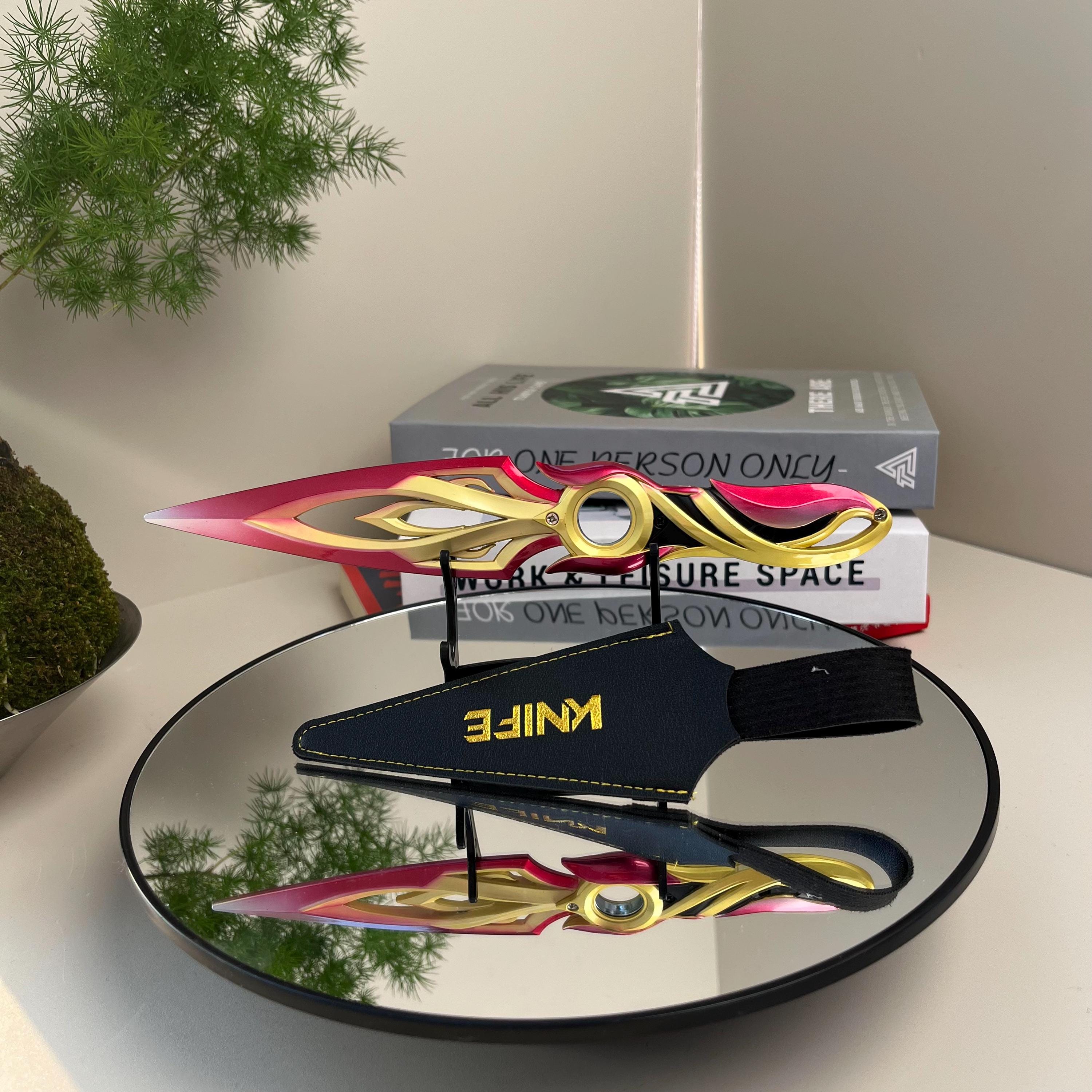 Valorant Mystbloom Kunai – Spinning Metal Training Knife, Game Replica Collectible