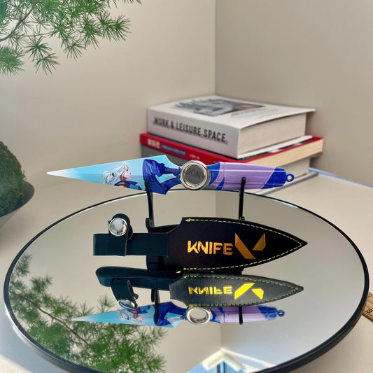 Valorant Go! Vol.1 Knife, Handmade knife With Holster, Rotate Knife, Game Peripheral, Blunt Blade Gamer Gift, Weapon Replica, Desk Toys Gift