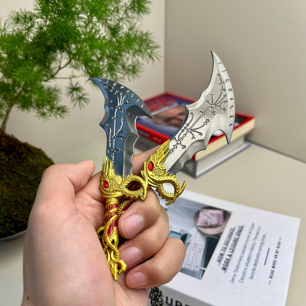 Kratos's Dual Display Prop Set – Metal Collectible Gift | God of War Inspired - Yohoot