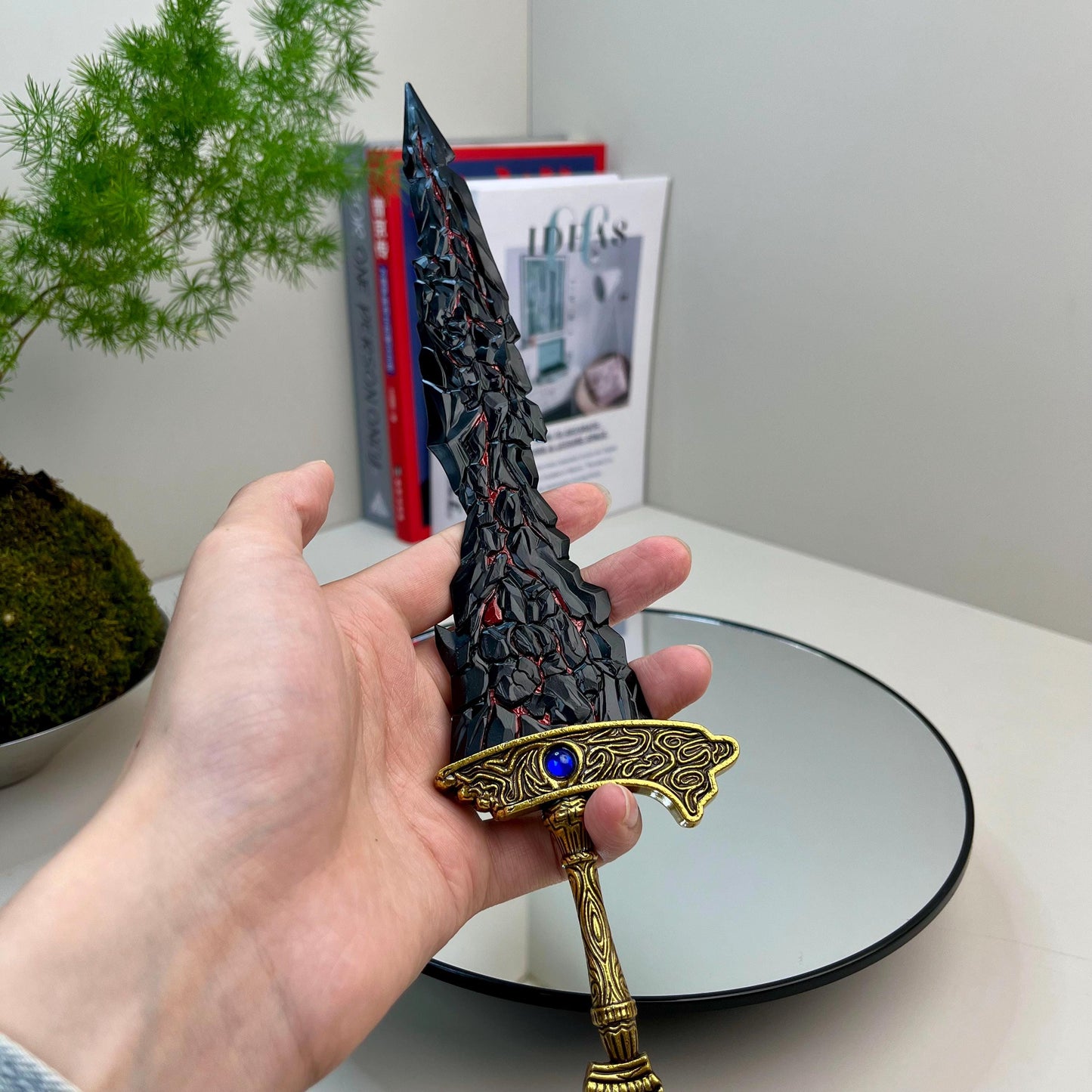 Eldenn Knife, Godrick the Grafted, Sword Shadow Of The Erdtree, Malikeths Black Blade, Metal Weapon Model, Weapon Replica, Boys Toys Gifts