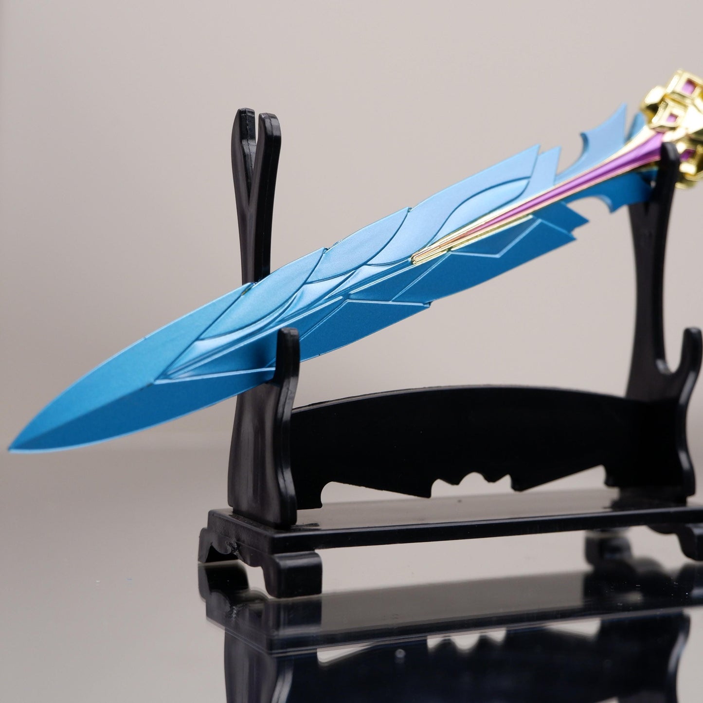 8.26in Glory Game Peripheral Li Xin Shanhai Sword Metal Weapon Model Samurai Knife Toy Cosplay Prop Desktop Ornament Collection Boy's Gifts